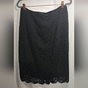 Ann Taylor Black Lace Pencil Skirt